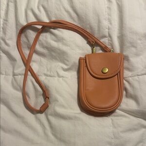 Anthropologie - Orange Mini Bag with Gold Hardware